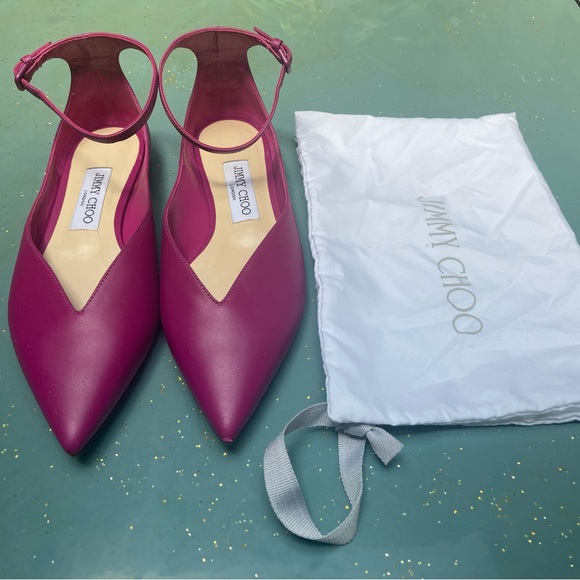 Jimmy Choo Shoes - Jimmy Choo Sonia Ballerina Flats in Magenta - Nearly New